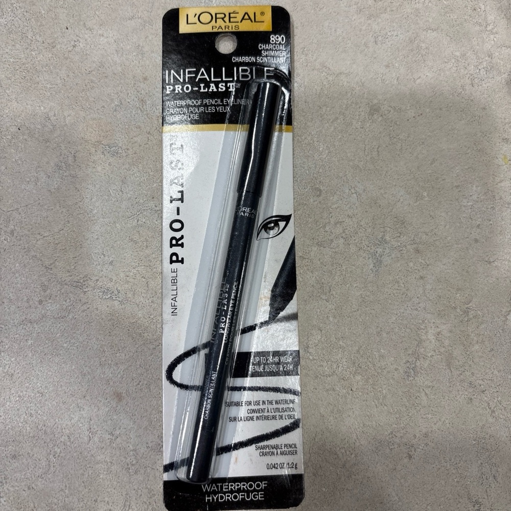 L'Oreal Infallible PRO LAST WATERPROOF Eyeliner Pencil 890 CHARCOAL SHIMMER.